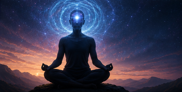 Picturing the mind in a meditating pose